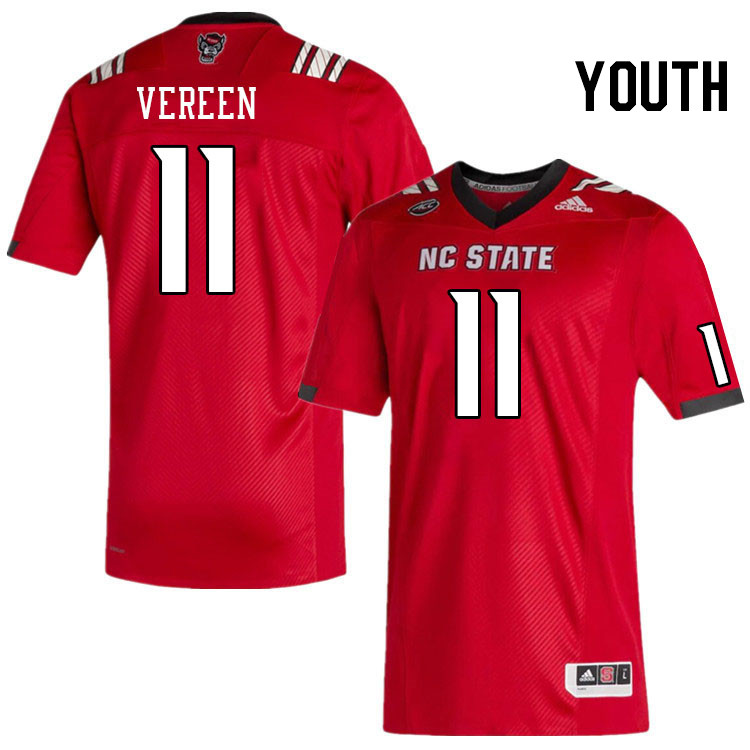 Youth #11 Juice Vereen North Carolina State Wolfpacks College Football Jerseys Stitched-Red - Click Image to Close